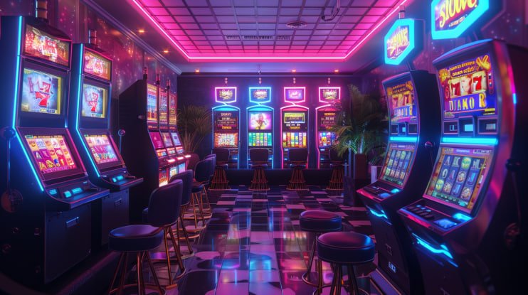 phlucky slots game showing a winning combination on screen